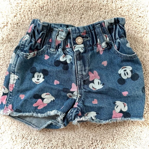 12-18M Baby Girl Minnie Mouse Denim Shorts - Picture 1 of 2